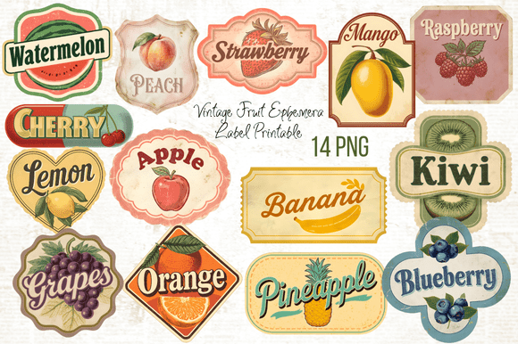 Download Vintage Fruit Ephemera Label Printable - Vintage Collection