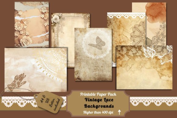 Download Vintage Lace Digital Grunge Papers - Vintage Collection