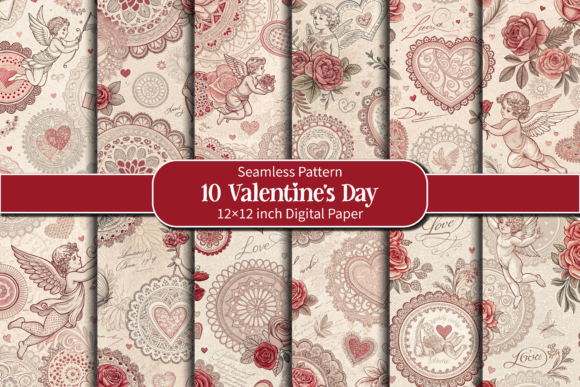 Download Vintage Lace &amp; Cherubs Valentine Pattern - Vintage Collection