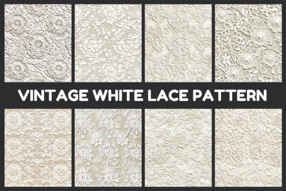 Download Vintage White Lace Pattern Digital Paper - Vintage Collection