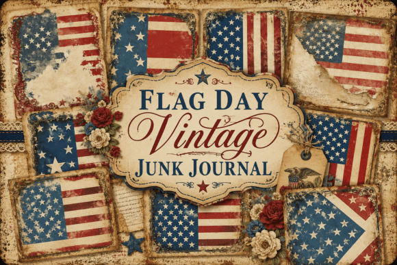 Download Flag Day Vintage Junk Journal - Vintage Collection