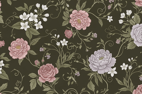 Download Vintage Dark Floral Seamless Wall Paper - Vintage Collection