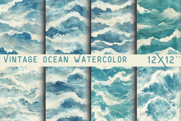 Download Vintage Ocean Watercolor Backgrounds - Vintage Collection
