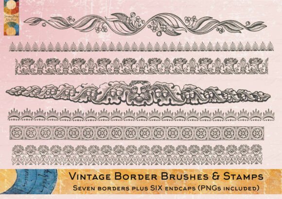 Download Vintage Border Affinity Stamps &amp; Brushes - Vintage Collection