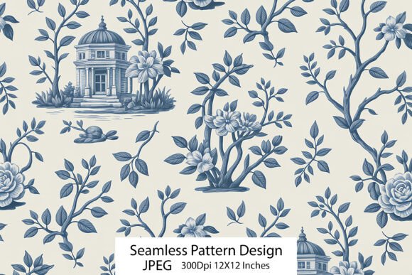 Download Vintage Peony Toile Pattern Design - Vintage Collection