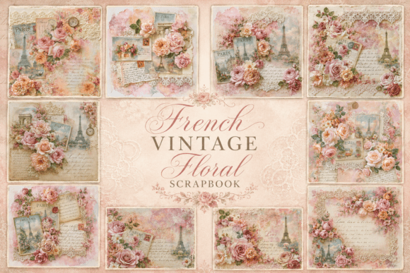 Download French Vintage Floral Scrapbook - Vintage Collection