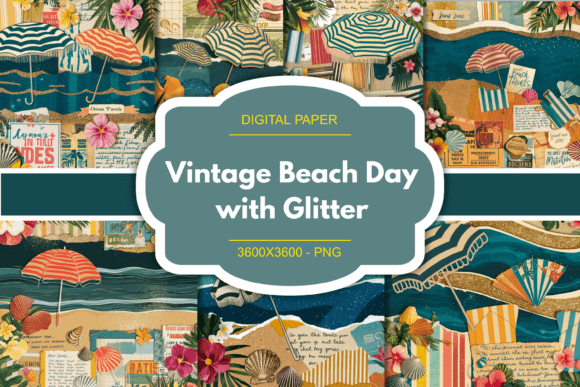 Download Vintage Beach Day with Glitter - Vintage Collection